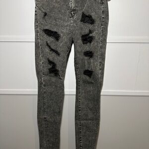 Distressed Black Women's Jeans